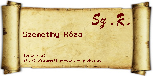 Szemethy Róza névjegykártya